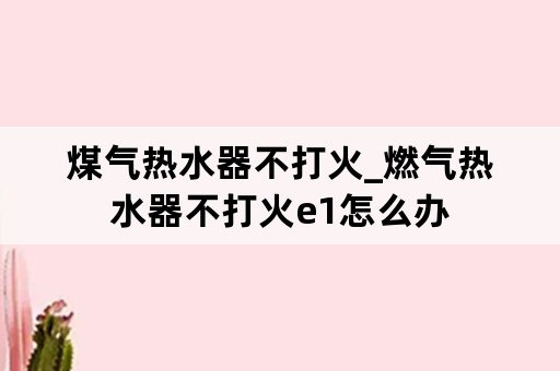 煤气热水器不打火_燃气热水器不打火e1怎么办