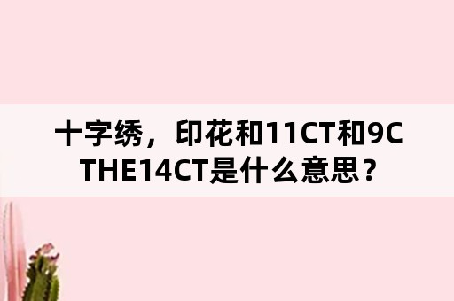 十字绣，印花和11CT和9CTHE14CT是什么意思？