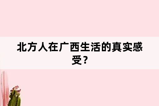 北方人在广西生活的真实感受？