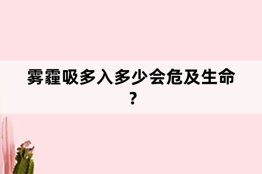 雾霾吸多入多少会危及生命？