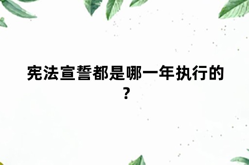 宪法宣誓都是哪一年执行的？