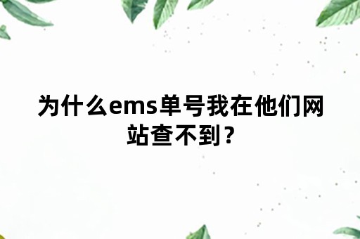 为什么ems单号我在他们网站查不到？