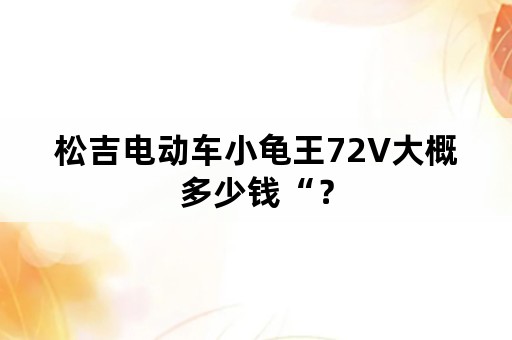 松吉电动车小龟王72V大概多少钱“？