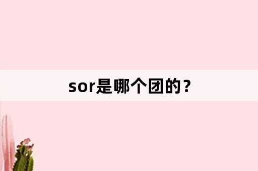 sor是哪个团的？