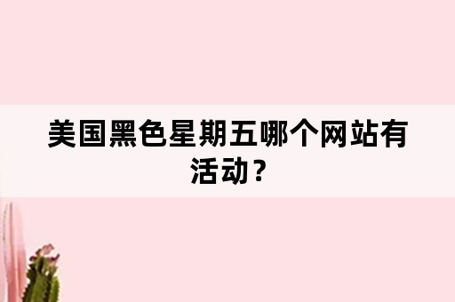 美国黑色星期五哪个网站有活动？