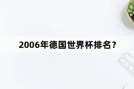 2006年德国世界杯排名？