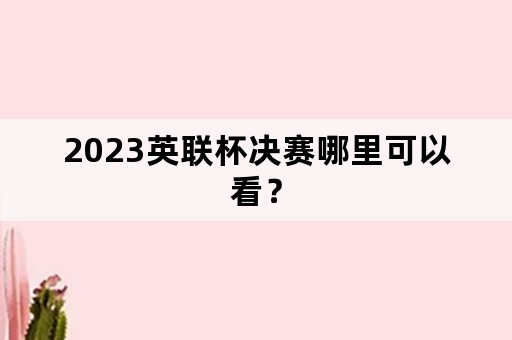 2023英联杯决赛哪里可以看？