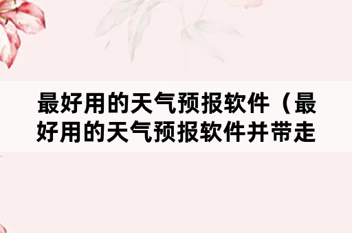 最好用的天气预报软件（最好用的天气预报软件并带走皮肤）