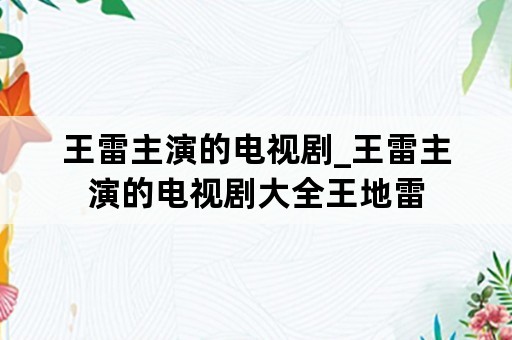 王雷主演的电视剧_王雷主演的电视剧大全王地雷