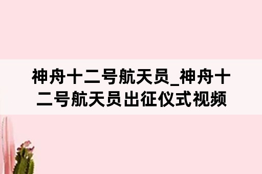 神舟十二号航天员_神舟十二号航天员出征仪式视频