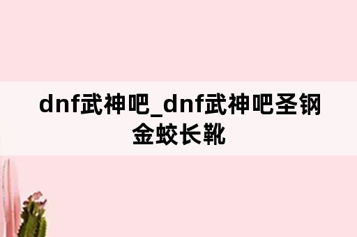 dnf武神吧_dnf武神吧圣钢金蛟长靴