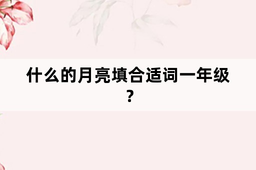 什么的月亮填合适词一年级？