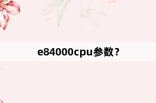 e84000cpu参数？