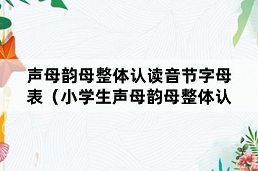 声母韵母整体认读音节字母表（小学生声母韵母整体认读音节字母表）