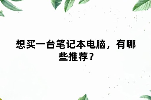 想买一台笔记本电脑，有哪些推荐？