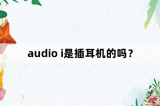 audio i是插耳机的吗？