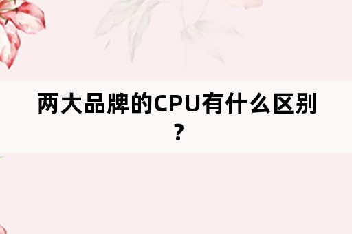 两大品牌的CPU有什么区别？