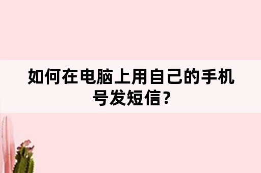 如何在电脑上用自己的手机号发短信？