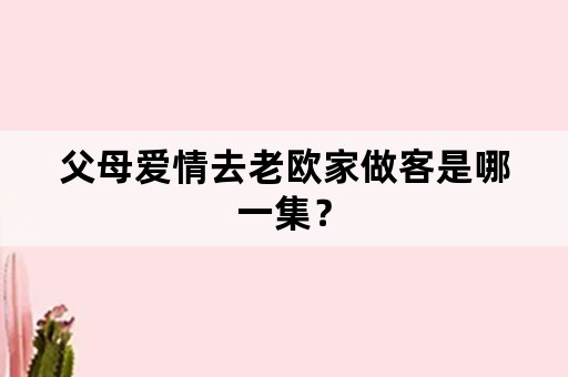 父母爱情去老欧家做客是哪一集？