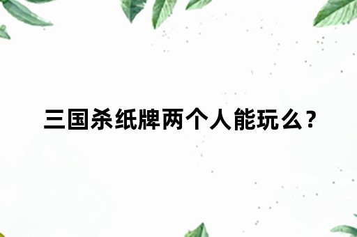 三国杀纸牌两个人能玩么？