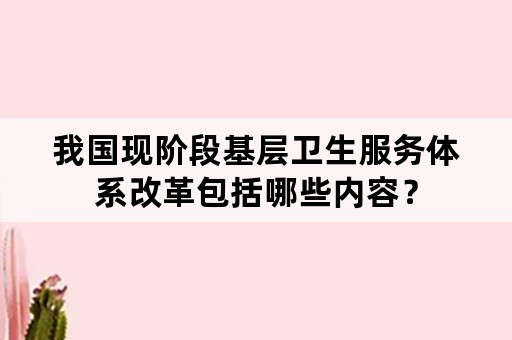 我国现阶段基层卫生服务体系改革包括哪些内容？