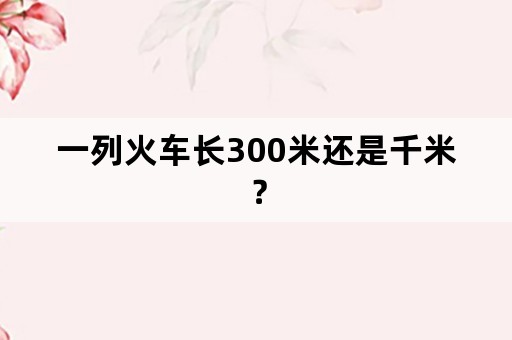 一列火车长300米还是千米？