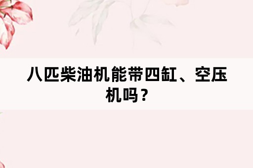 八匹柴油机能带四缸、空压机吗？