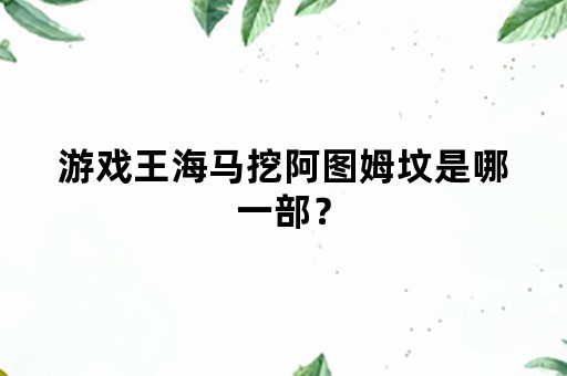 游戏王海马挖阿图姆坟是哪一部？