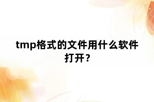 tmp格式的文件用什么软件打开？