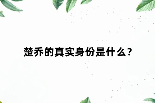 楚乔的真实身份是什么？