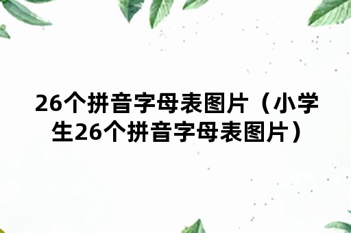 26个拼音字母表图片（小学生26个拼音字母表图片）