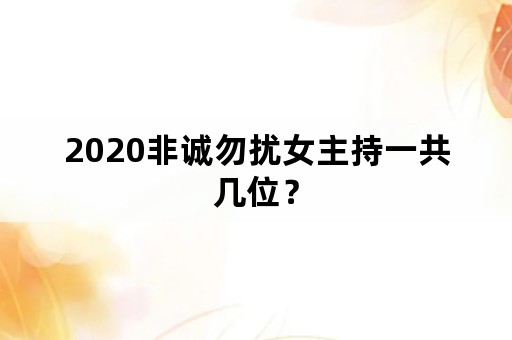 2020非诚勿扰女主持一共几位？