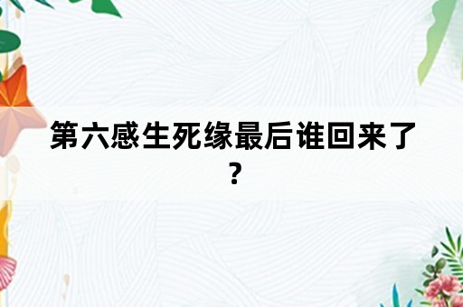 第六感生死缘最后谁回来了？