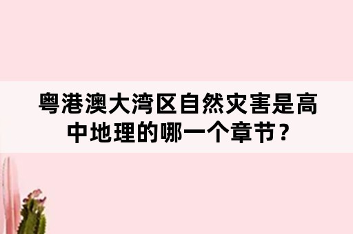 粤港澳大湾区自然灾害是高中地理的哪一个章节？