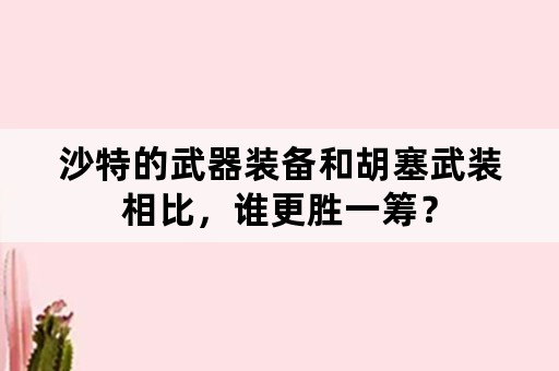 沙特的武器装备和胡塞武装相比，谁更胜一筹？