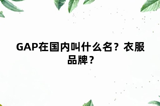 GAP在国内叫什么名？衣服品牌？