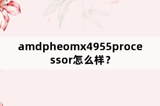 amdpheomx4955processor怎么样？