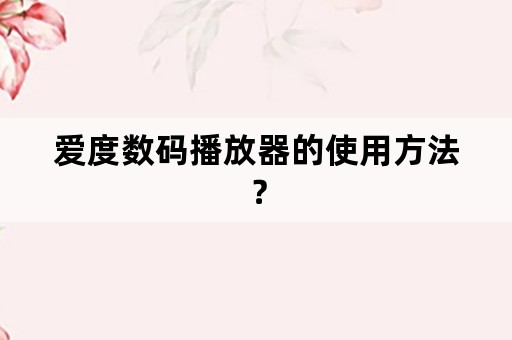 爱度数码播放器的使用方法？