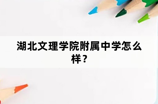 湖北文理学院附属中学怎么样？