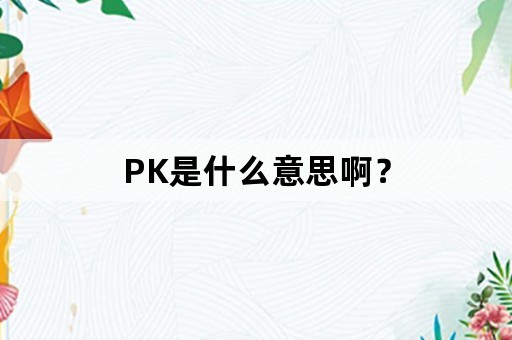 PK是什么意思啊？