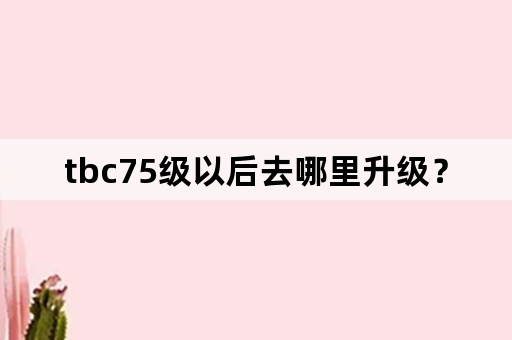 tbc75级以后去哪里升级？