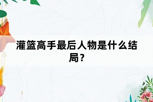 灌篮高手最后人物是什么结局？