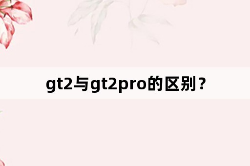 gt2与gt2pro的区别？