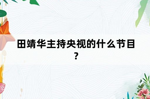 田靖华主持央视的什么节目？