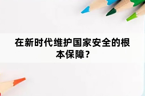 在新时代维护国家安全的根本保障？