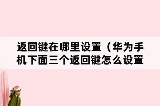 返回键在哪里设置（华为手机下面三个返回键怎么设置）