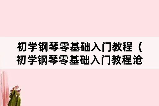 初学钢琴零基础入门教程（初学钢琴零基础入门教程沧海一声笑）