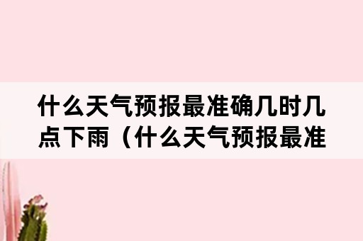 什么天气预报最准确几时几点下雨（什么天气预报最准确几时几点下雨彩云天气预报app）