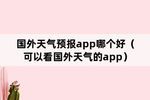 国外天气预报app哪个好（可以看国外天气的app）