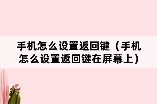 手机怎么设置返回键（手机怎么设置返回键在屏幕上）